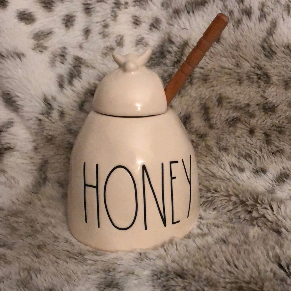 Rae Dunn Honey Pot with Wooden Dipper.